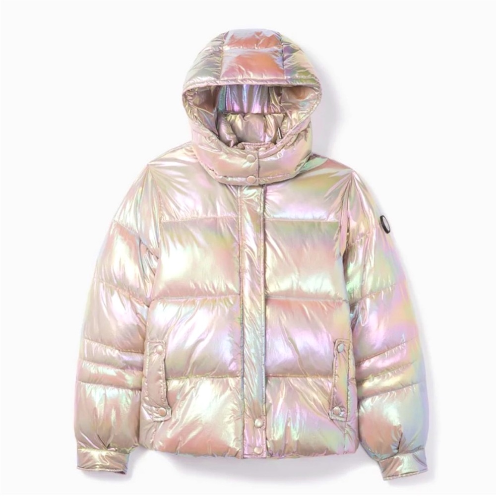 NOIZE Rumour Metallic Puffer Jacket Tanzanite Iridescent XL NWT Brand New